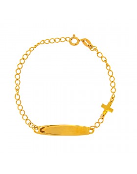 KID'S SILVER ID BRACELET 925 WITH CROSS