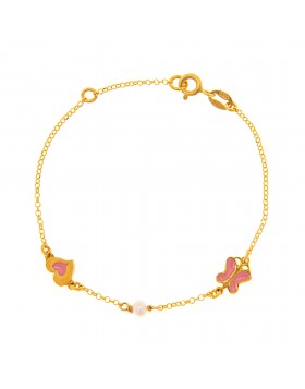 GIRL'S BRACELET 925 WITH PINK DESINGS