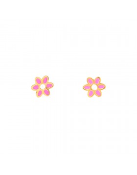 GIRLS' DAISY EARRINGS SOLID GOLD 14K