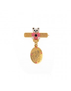 GOLD AMULET 9K FOR GIRL WITH RELIGIOUS ICON