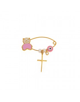 AMULET FOR GIRLS WITH PINK ENAMEL AND AN EVIL EYE