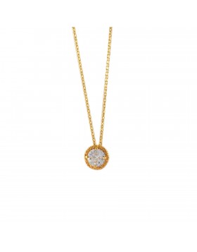 GOLD PLATED NECKLACE 925 WITH WHITE ZIRCON