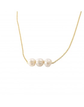 GOLD PLATED 925 NECKLACE WITH PEARLS