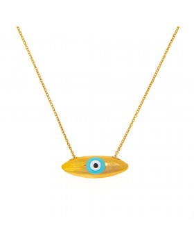 SILVER NECKLACE EVIL EYE 925 WITH BLUE ENAMEL