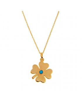 GOLD PLATED CLOVER NECKLACE 925