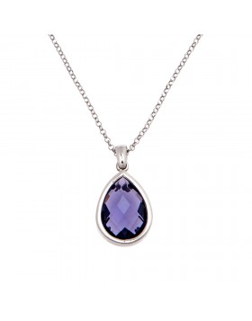 WOMEN'S NECKLACE WITH PURPLE CRYSTAL 925