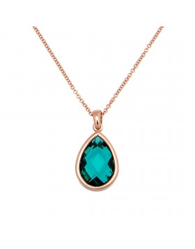 WOMEN'S NECKLACE WITH EMERALD CRYSTAL 925