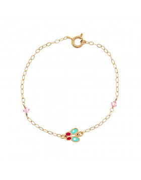 CHILDREN'S BRACELET WITH MULTICOLOURED BUTTERFLY Κ14