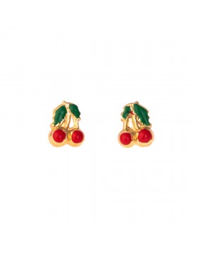 GIRLS CHERRY EARRINGS SOLID GOLD 14K