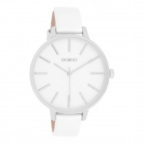  OOZOO  C11155 Timepieces White Leather Strap 