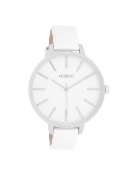  OOZOO  C11155 Timepieces White Leather Strap 