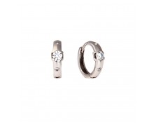 HOOP ZIRCON EARRINGS - WHITE GOLD 14K