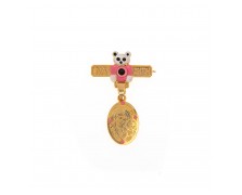 GOLD AMULET 9K FOR GIRL WITH RELIGIOUS ICON